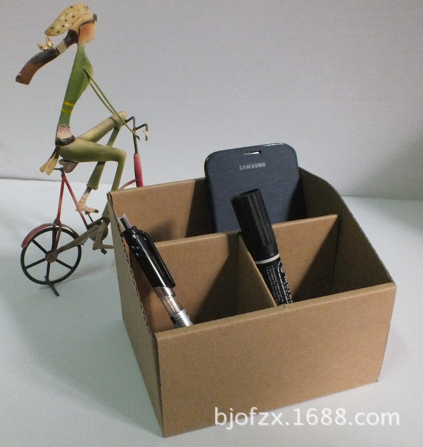 三层e楞高强材质原色办公笔筒