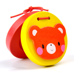 奥尔夫乐器儿童打击乐器木制卡通响板动物圆舞板宝宝音乐玩具