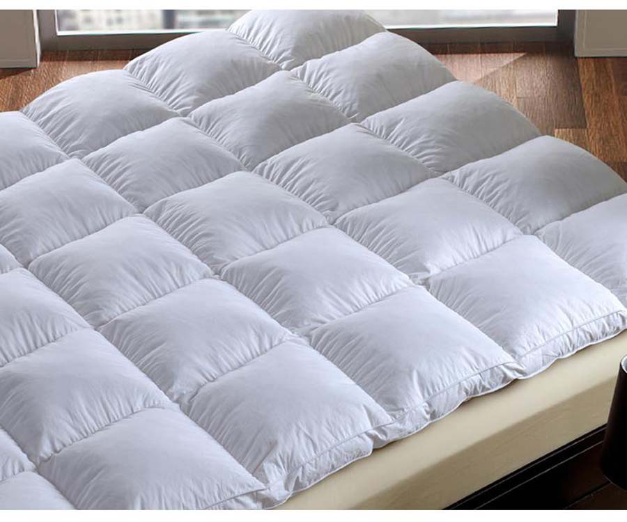 厂家批发 90%白鸭绒加厚型10CM羽绒床垫 保健单双人垫被