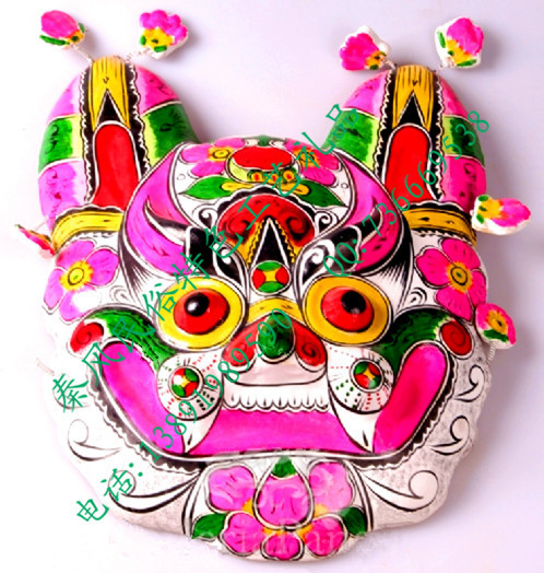 中国风陕西民俗特色纯手工彩绘泥塑虎头挂饰品 外事交流工艺礼品