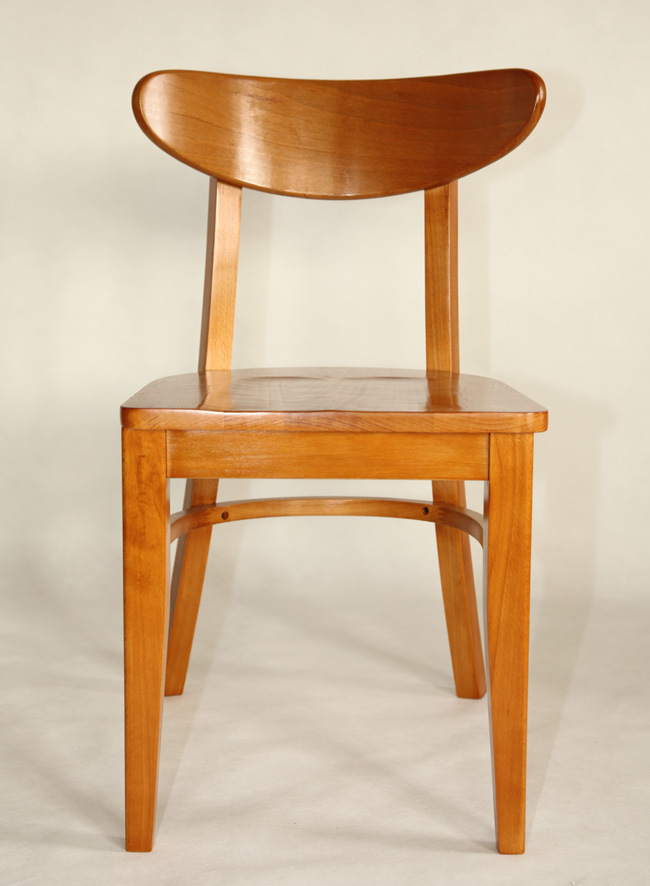 榉木全实木 半月弯背椅 无贴皮 无层板 咖啡店专用