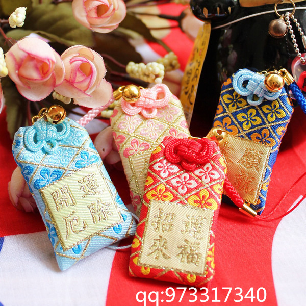 批发福袋樱花和风护身符 日式和服花草挂饰御守