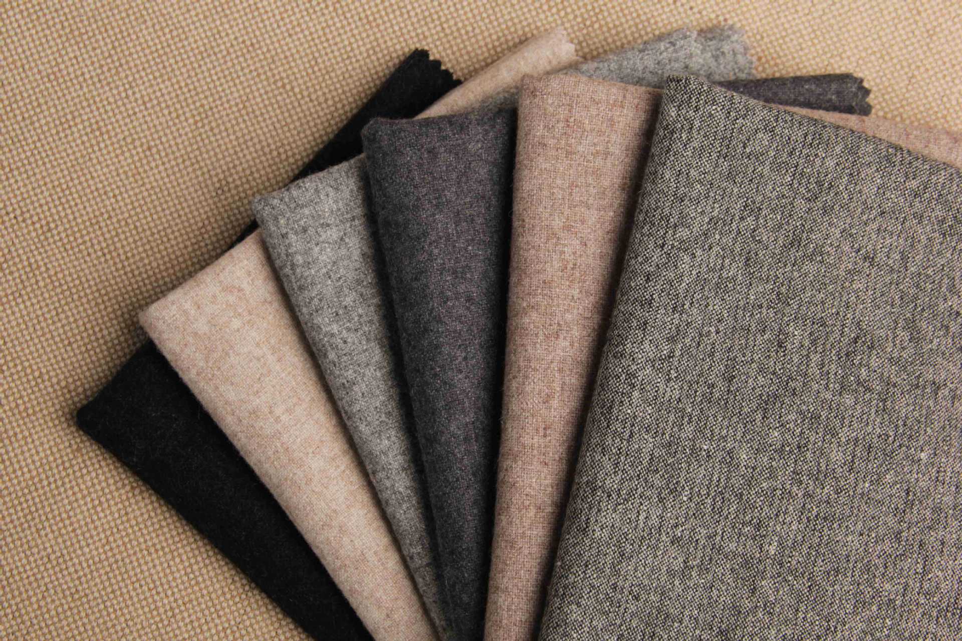 现货双色平纹法兰呢 毛呢面料 男装女装羽绒服面质