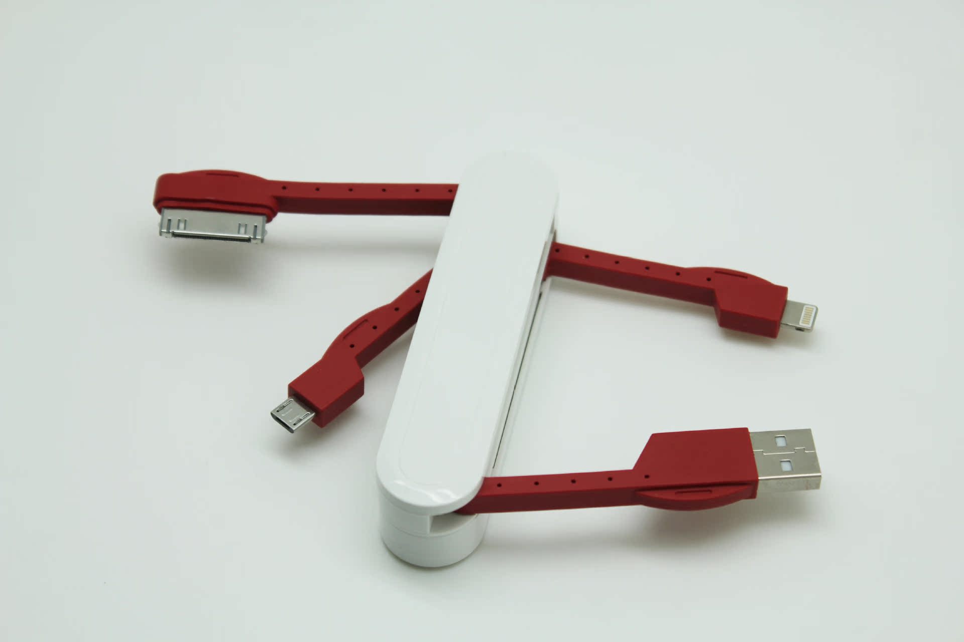 军刀数据线 多功能便携手机充电线 一拖三折叠usb数据线 type-c