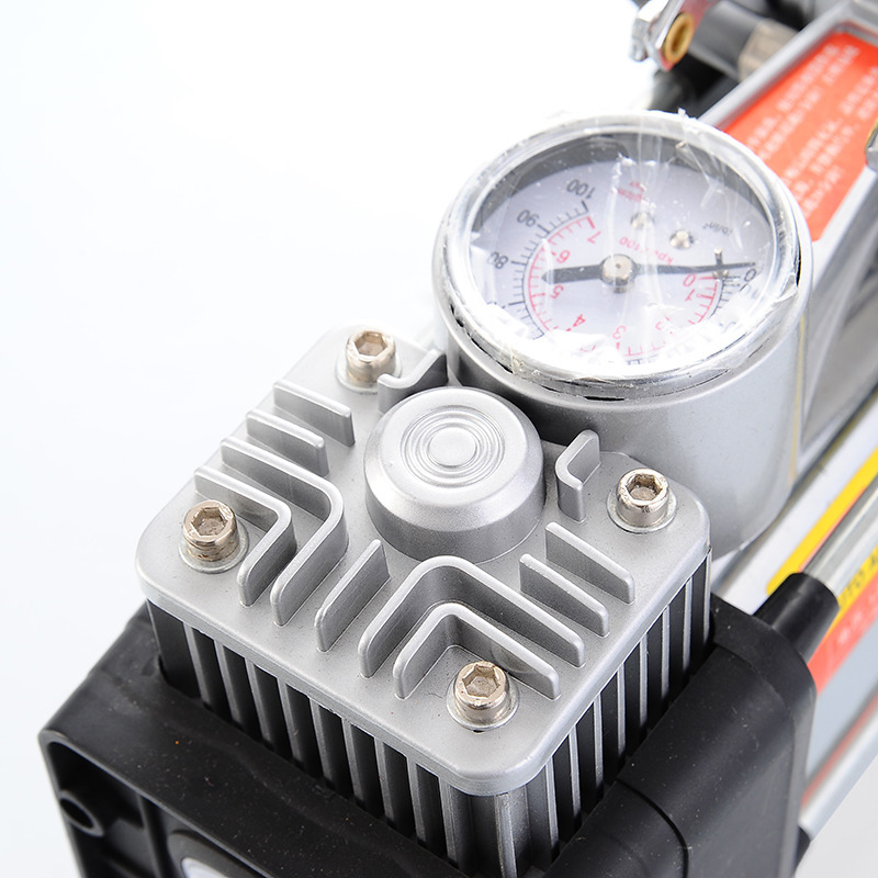 12v车载充气泵 合金双缸车载打气泵