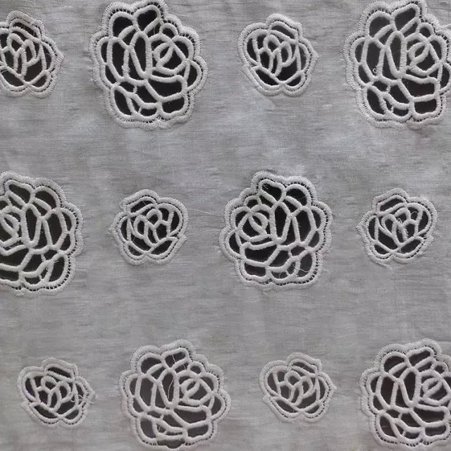 海帝实业 绿海绣品 激光刺绣 人造棉绣花 镂空麻布 女装面.