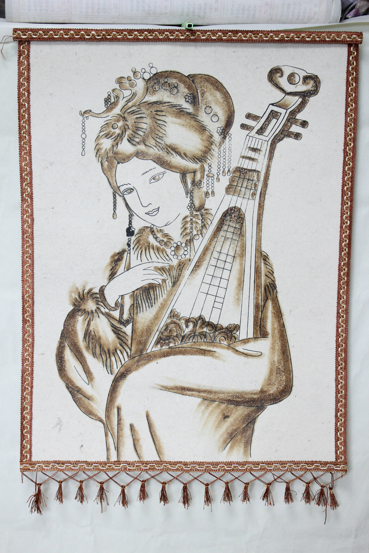 蒙古毡画烫画 纯手工制作挂画 民族特色 旅游纪念工艺品60*80cm