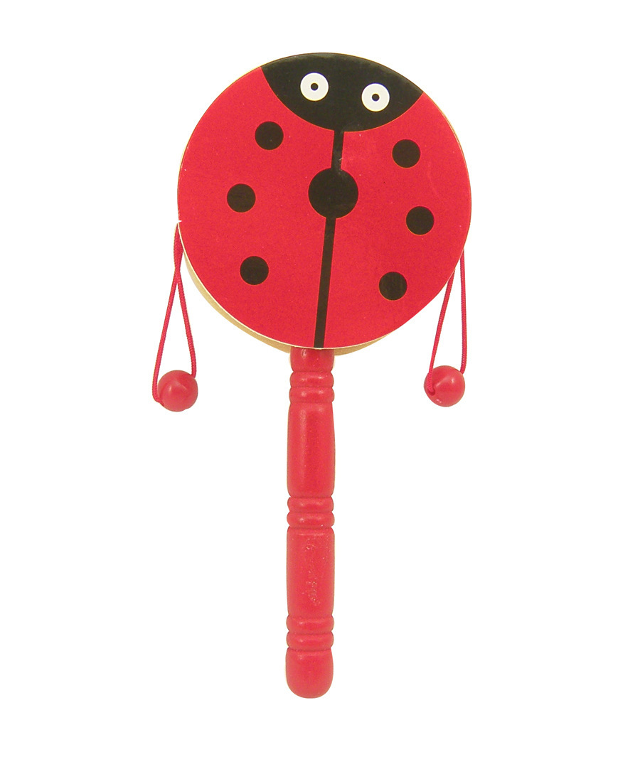 厂家直供木制卡通手摇铃玩具母婴店赠品发声玩具木质创意拨浪鼓