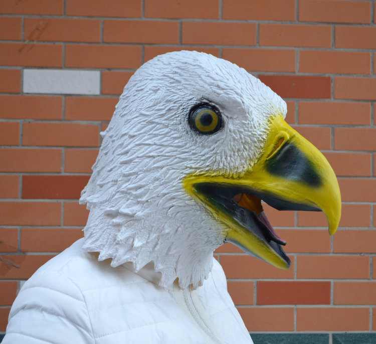 万圣节面具老鹰面具 动物头套 雄鹰乳胶面具 空中王者年会演出