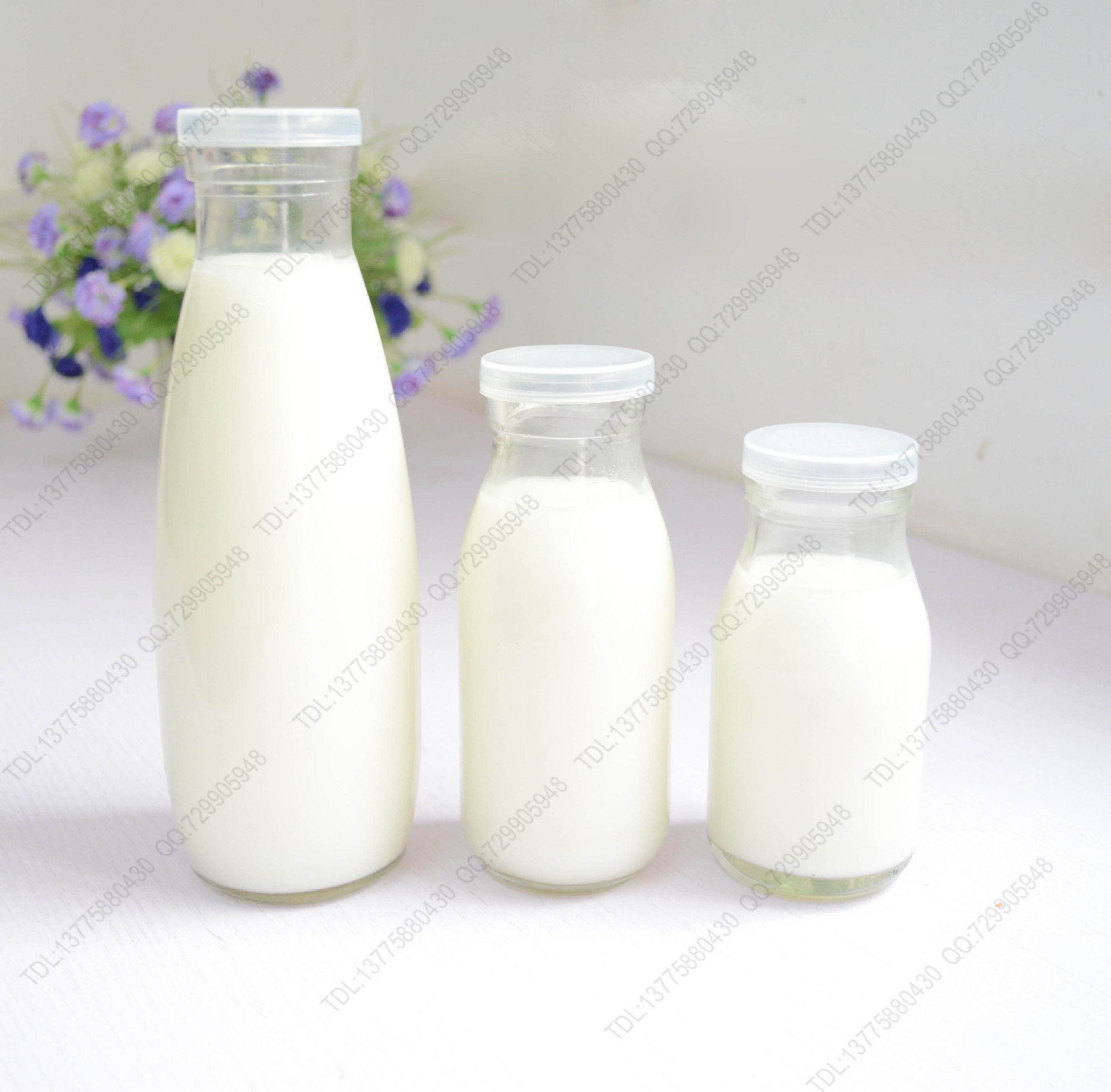 厂家直销 玻璃奶瓶鲜奶瓶牛奶瓶250ml奶吧专用瓶定做logo奶瓶