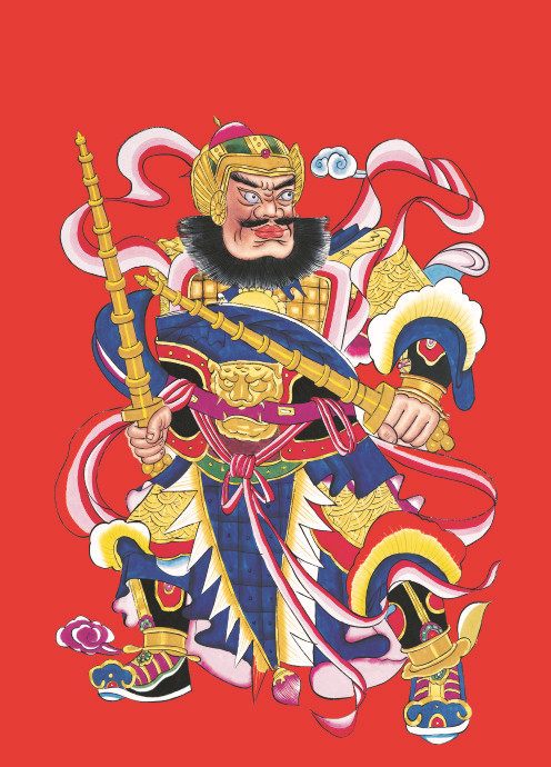 厂家直销财神到财神门贴 彩色门神 春节门贴