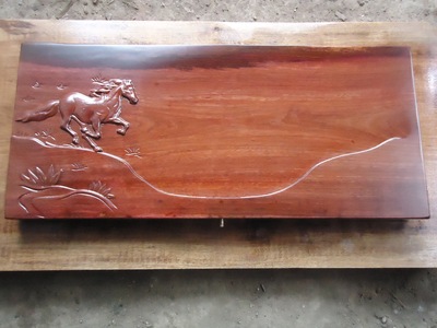 花梨木实木茶盘茶台功夫茶具红木雕刻工艺平雕马到成功