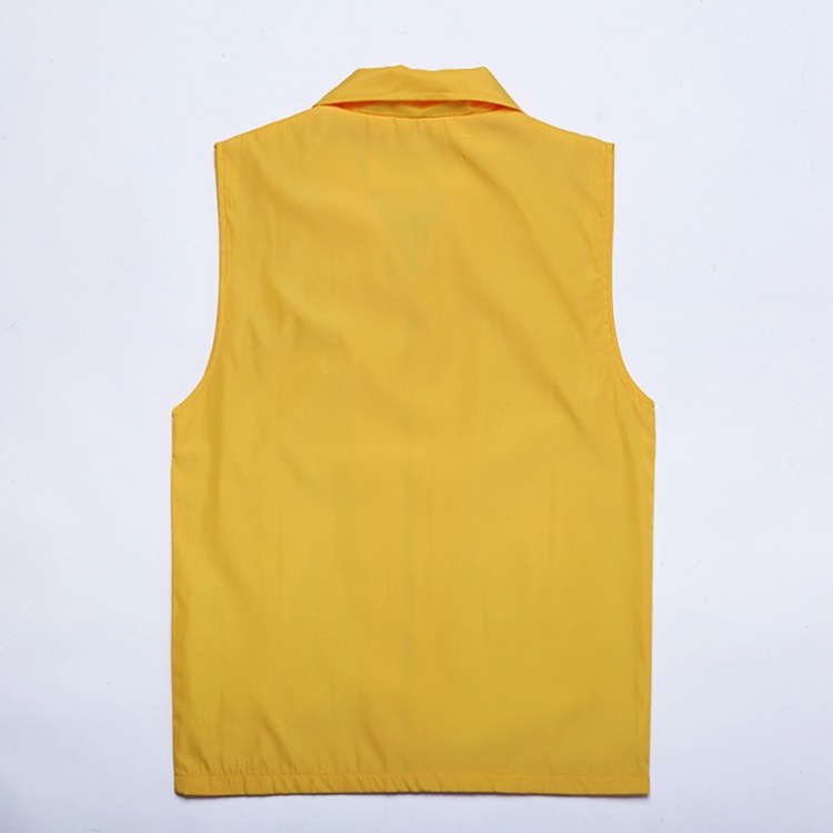 供应复合布黄色广告马甲来图来样定制log