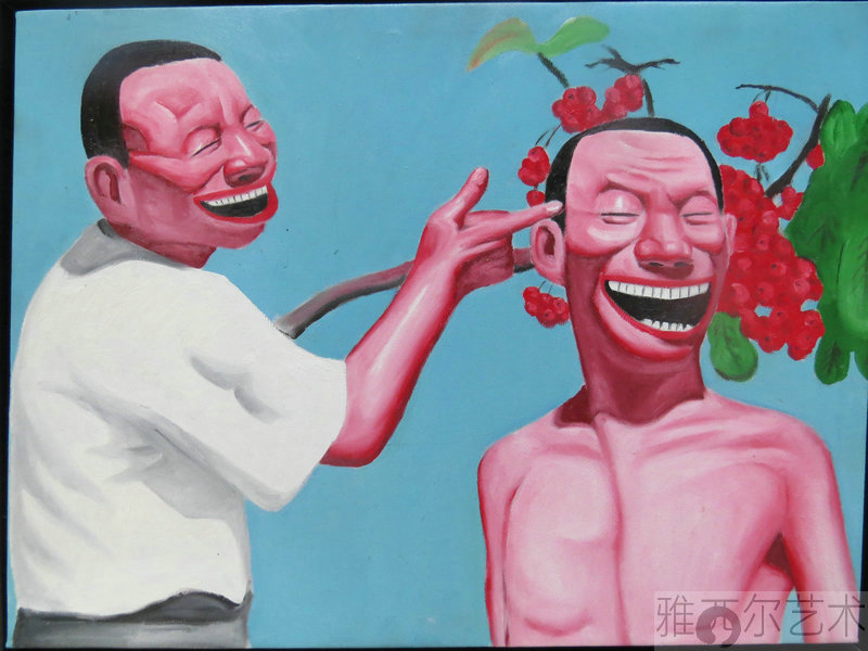 深圳厂家直销大嘴人物油画 抽象艺术手绘油画