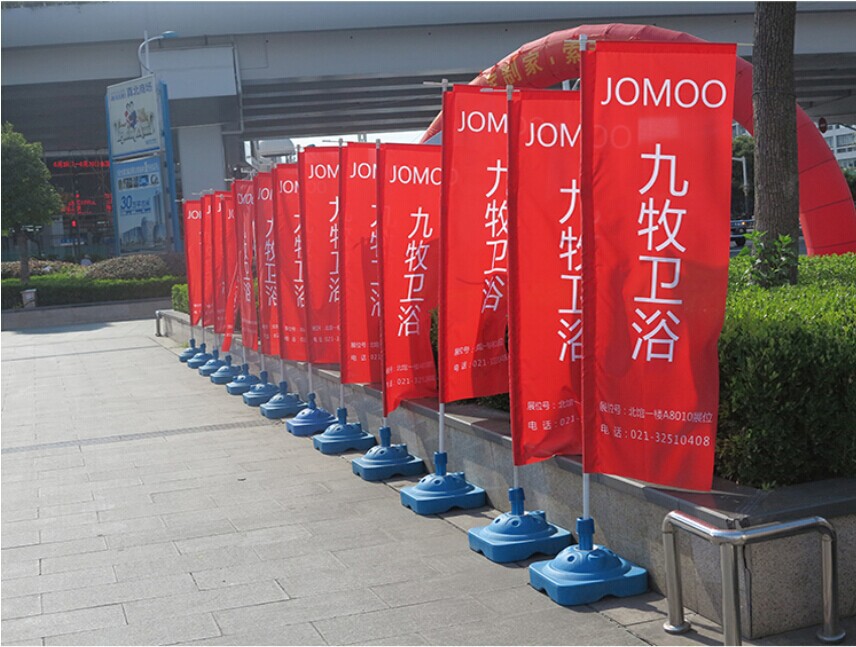 现货厂家直销3米注水可伸缩广告旗杆注水刀旗道旗旗杆底座颜色多