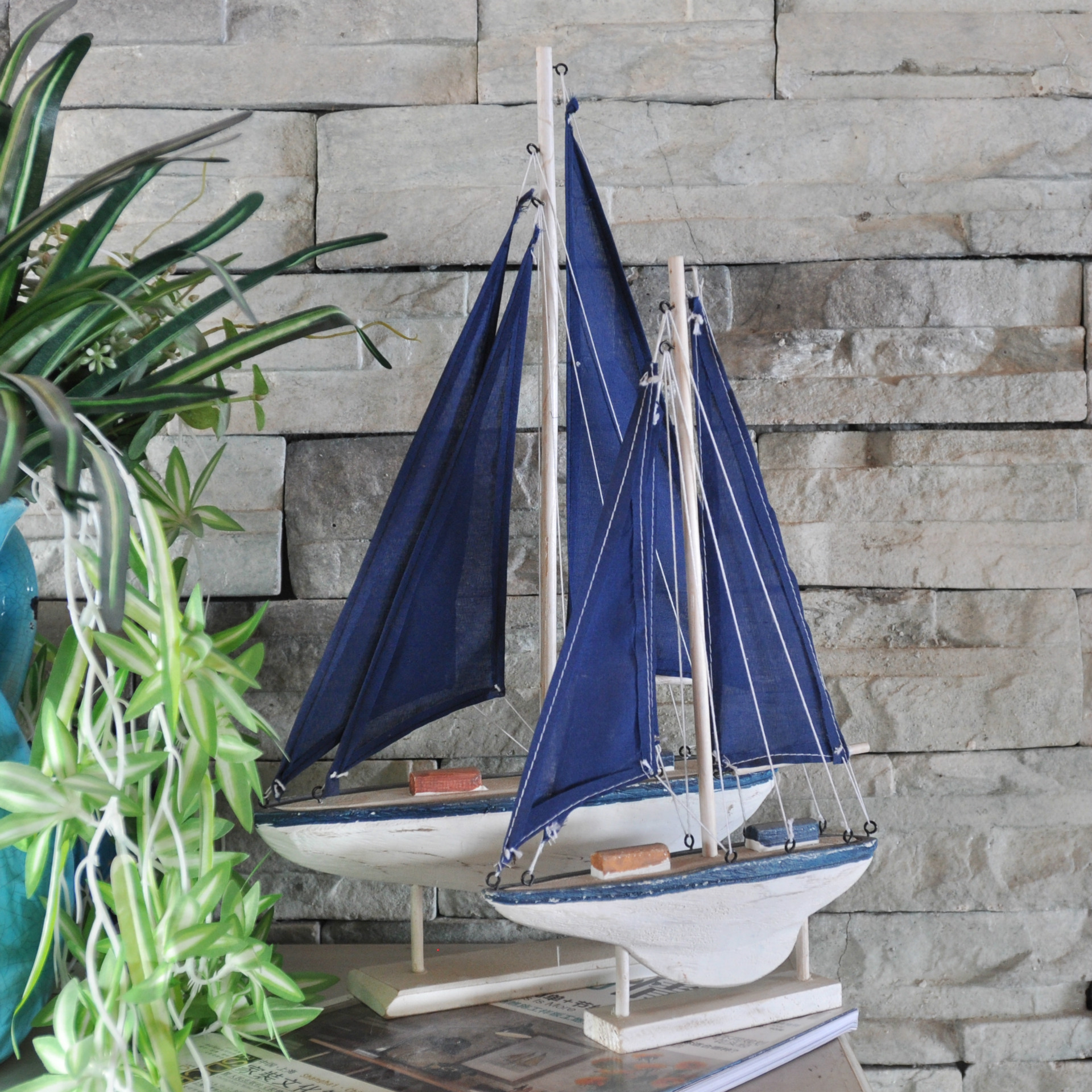 迈瑞恩 地中海风格帆船模型工艺品摆件 创意家居一件代发 ma09010