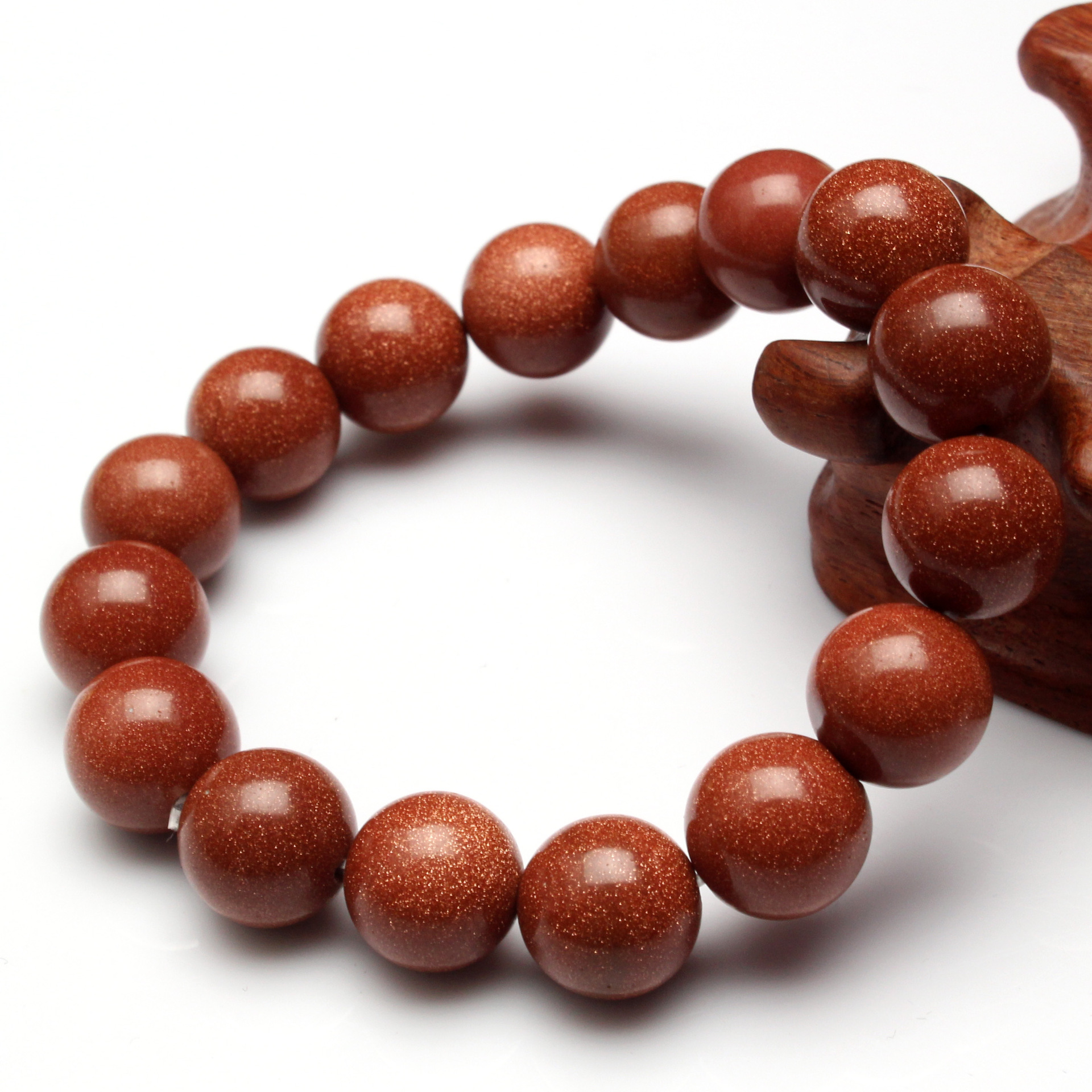 天然金沙石金砂石手链 装饰招财开运许愿石 时尚饰品手链批发