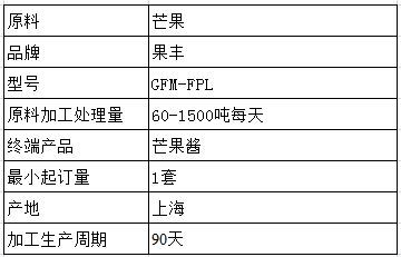 芒果醬生產(chǎn)線