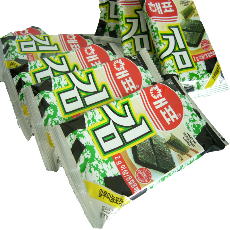 韩国进口海飘海牌海苔20g/袋 带中文标休闲食品批发 微商一件代发