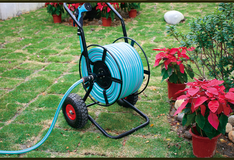 花园水管车 园林灌溉水车架 钢铁管子收纳器 50米水管套装