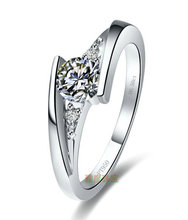 雅度珠宝  婚戒指环 女戒女士戒指错臂繁星 碳合钻戒指 厂家批发