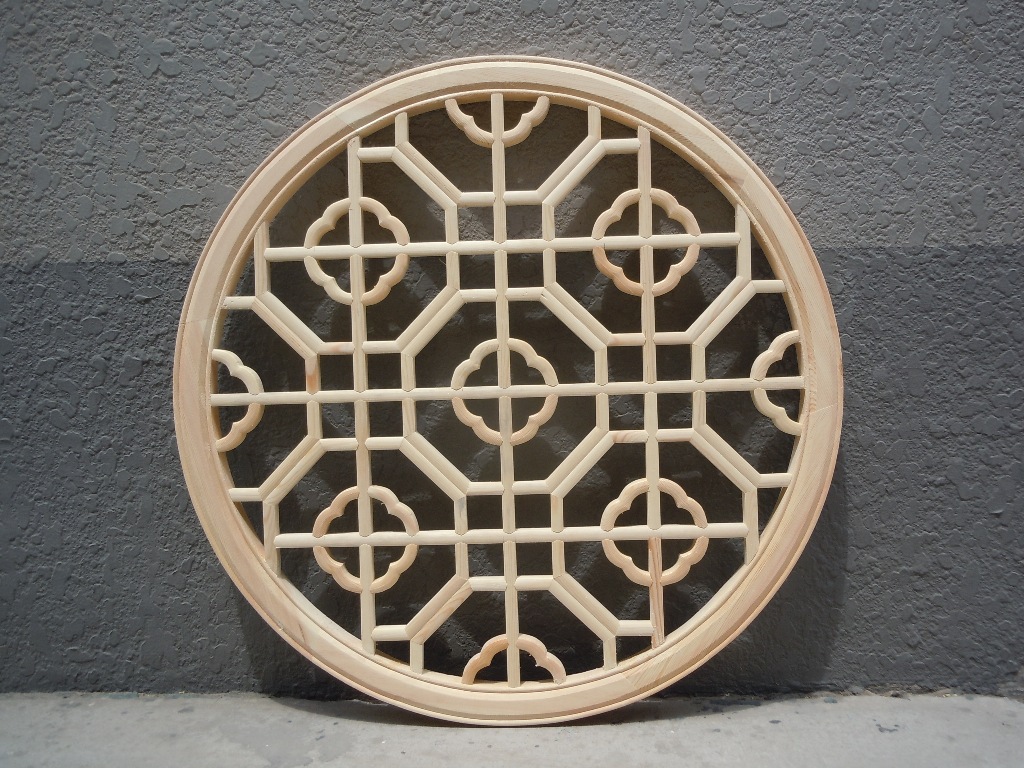 中式花格窗木格圆窗实木古典木窗四合院窗子北京木窗订做加工