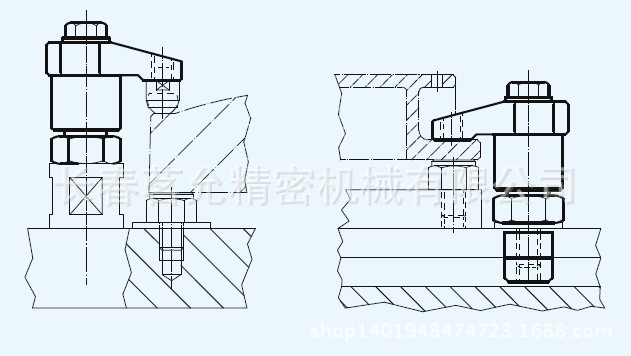 定位环固定下压夹具 2331压板可以 110° 左右旋转,方便装卸