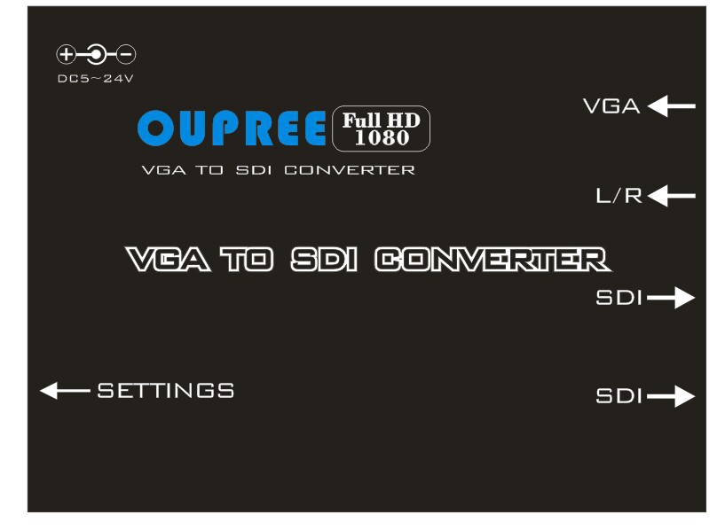 欧柏锐OPR-VS108 VGA转SDI 转换器 1080P