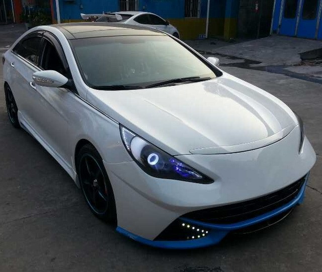 适用现代索纳塔八代大包围鲨鱼版索8汽车改装件侧裙后杠前杠中网