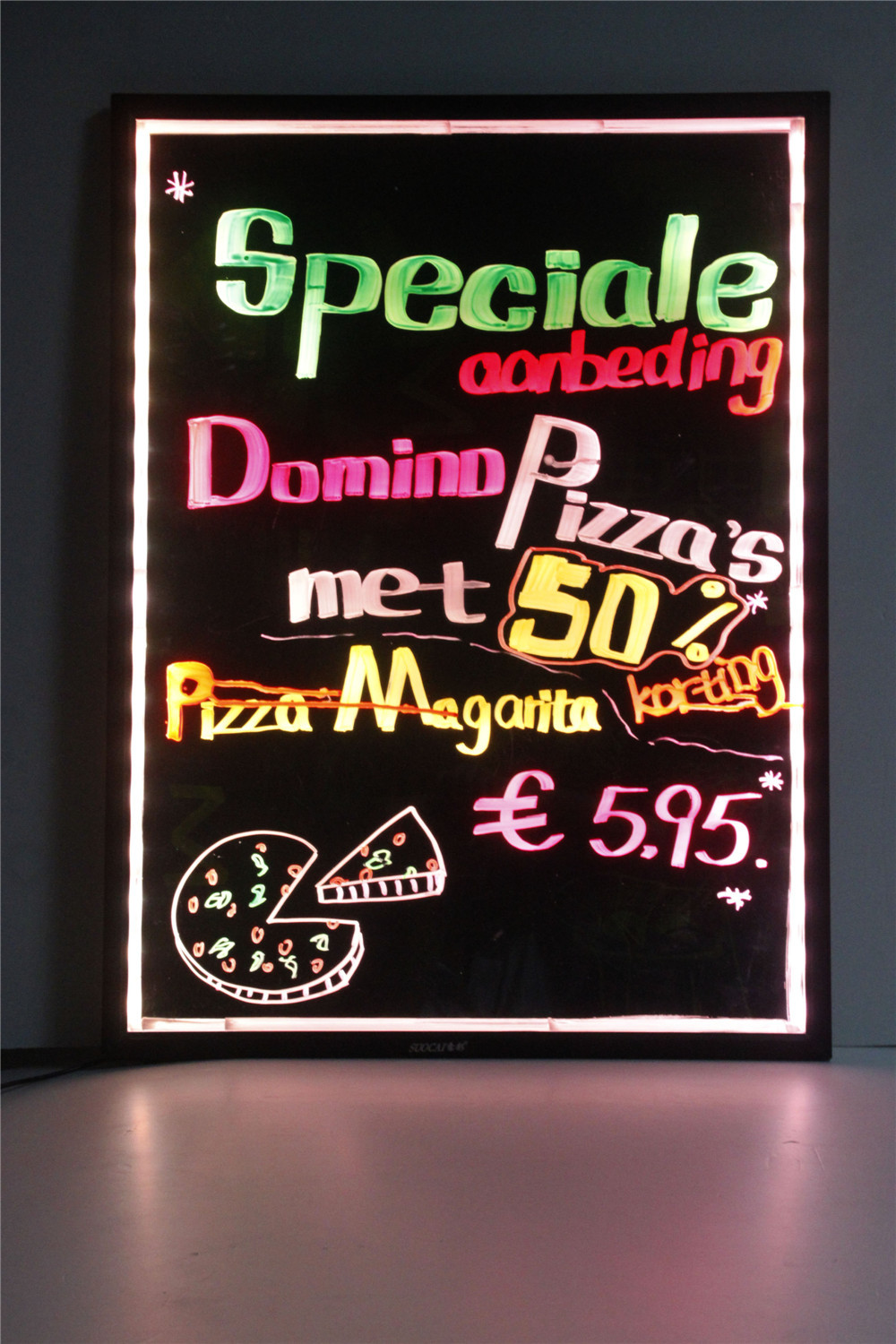 2019新款广告荧光屏手写led荧光板 荧光板 led电子发光板50*70cm