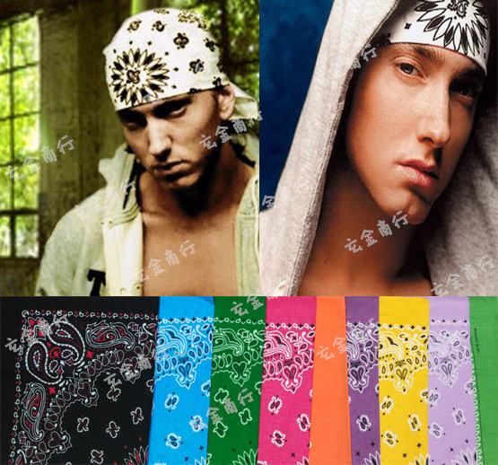 亏本促销!阿姆eminem潮范嘻哈hiphop街舞bboy男女生户外方巾头巾