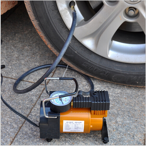 金属单缸 便携式汽车充气机 轮胎打气泵 车载充气泵 12V 汽车用品