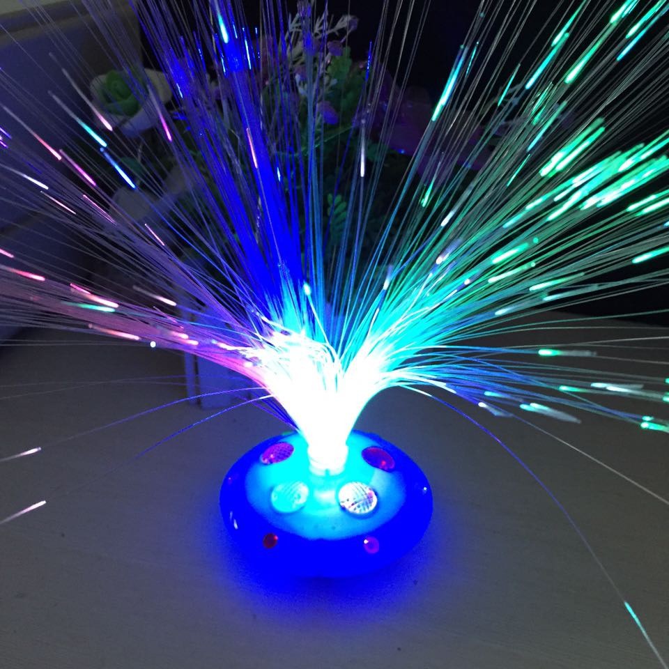 光纤灯七彩光纤花灯带宝石闪光灯七彩发光满天星变色闪光玩具热卖