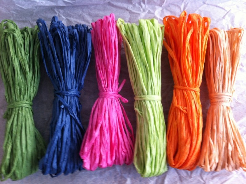 拉菲纸绳 彩色纸绳 纸线 单股 花店用品 diy 手工用品 美术 20米