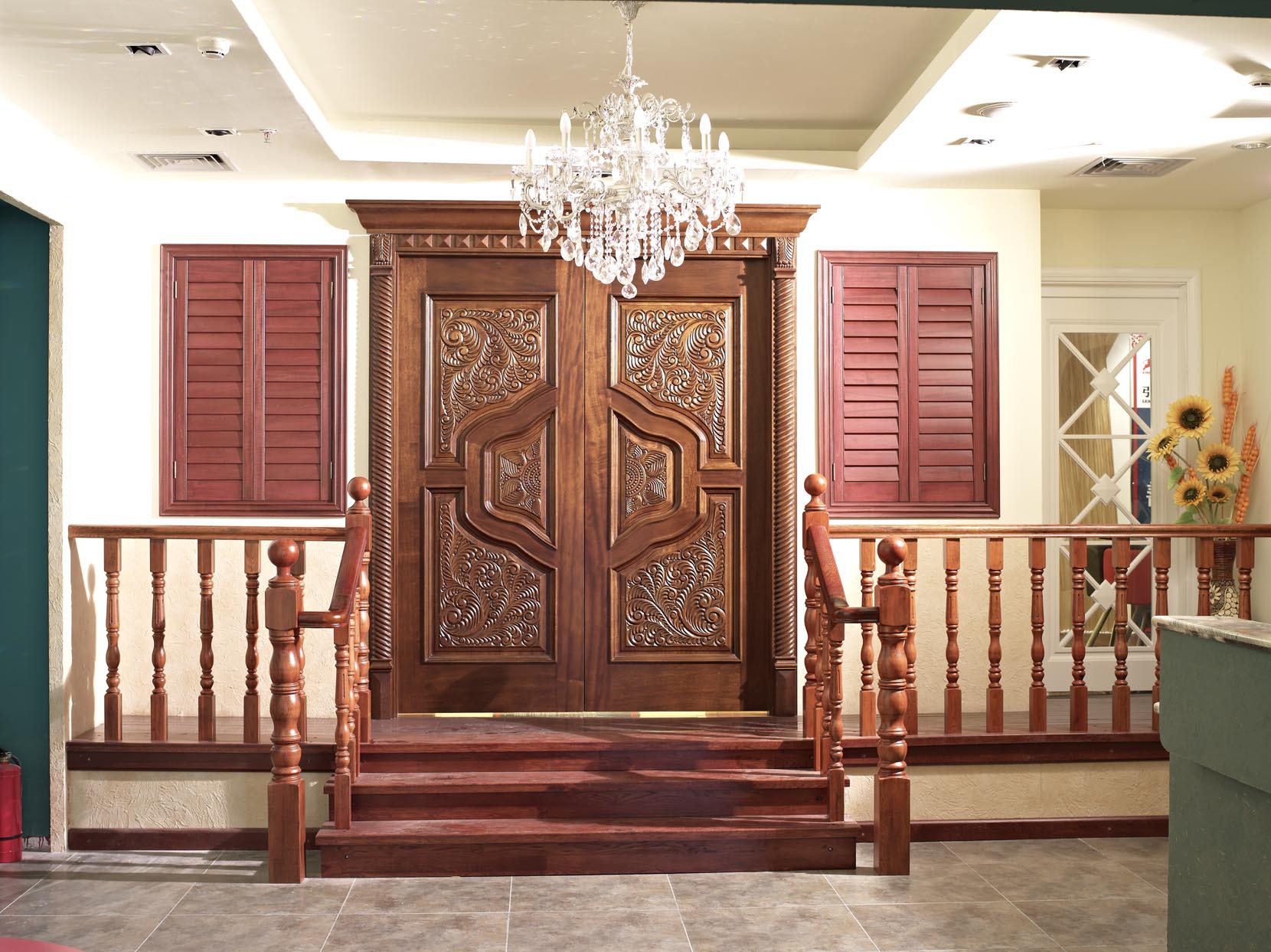 佛山厂家中式隔音实木复合门 精雕刻优质实