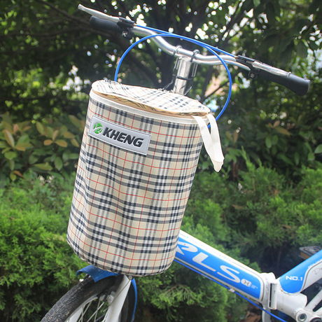 折叠自行车帆布车筐 加厚带盖加垫防水童车车篮子车篓多色可选