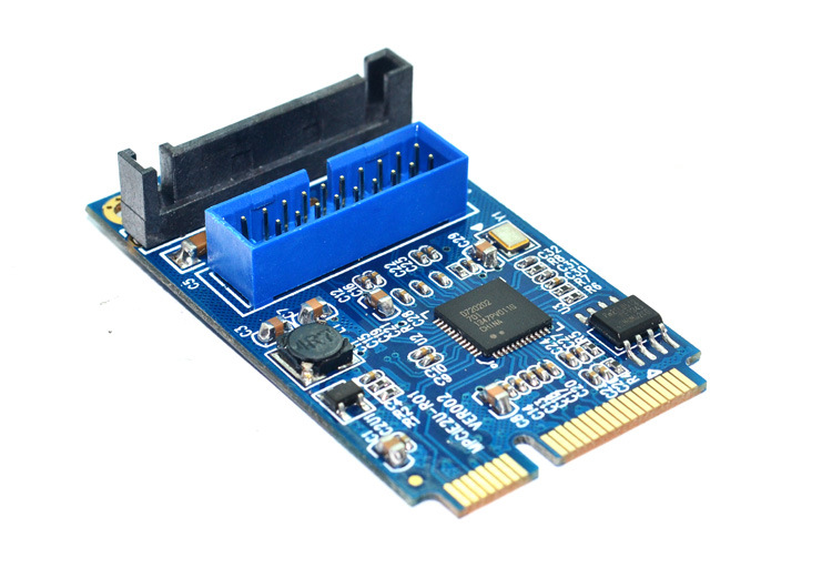 mini pci-e转usb3.0转接卡 mpcie转前置20pin/19针usb3.0扩展卡