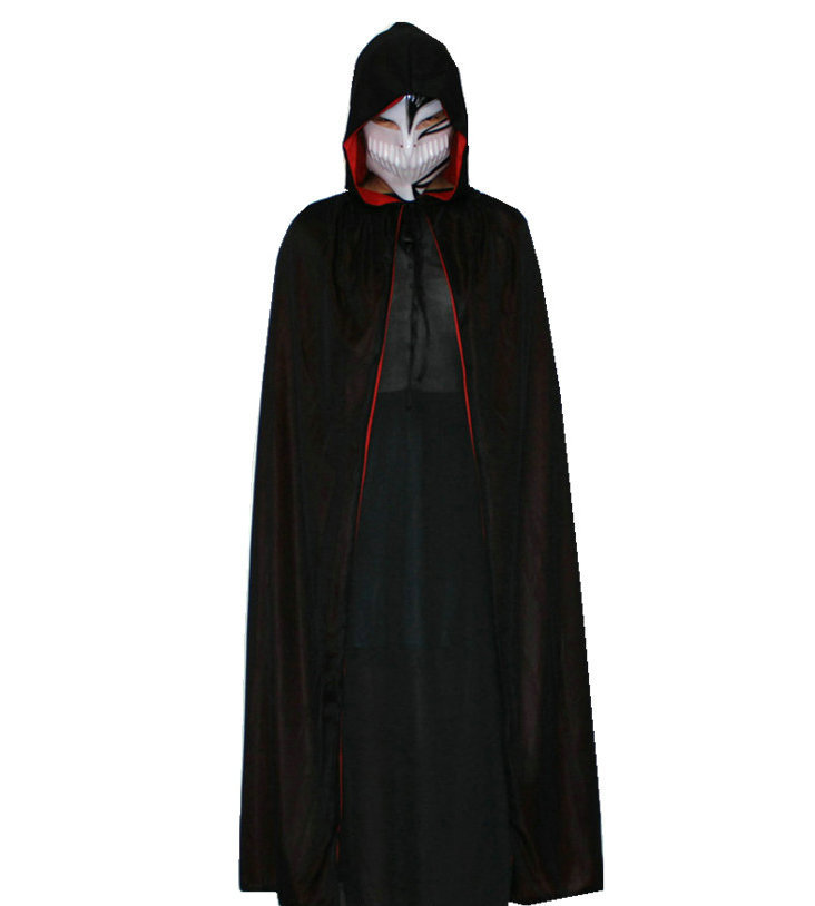 鬼衣披风死神披风-黑红带斗篷两面穿带帽披风 死神披风_丙花服饰_义乌