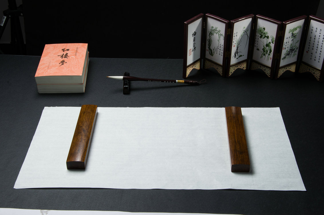 天天练 20cm无字实木书法镇尺 文房四宝实木工艺品檀木黑梓木镇纸