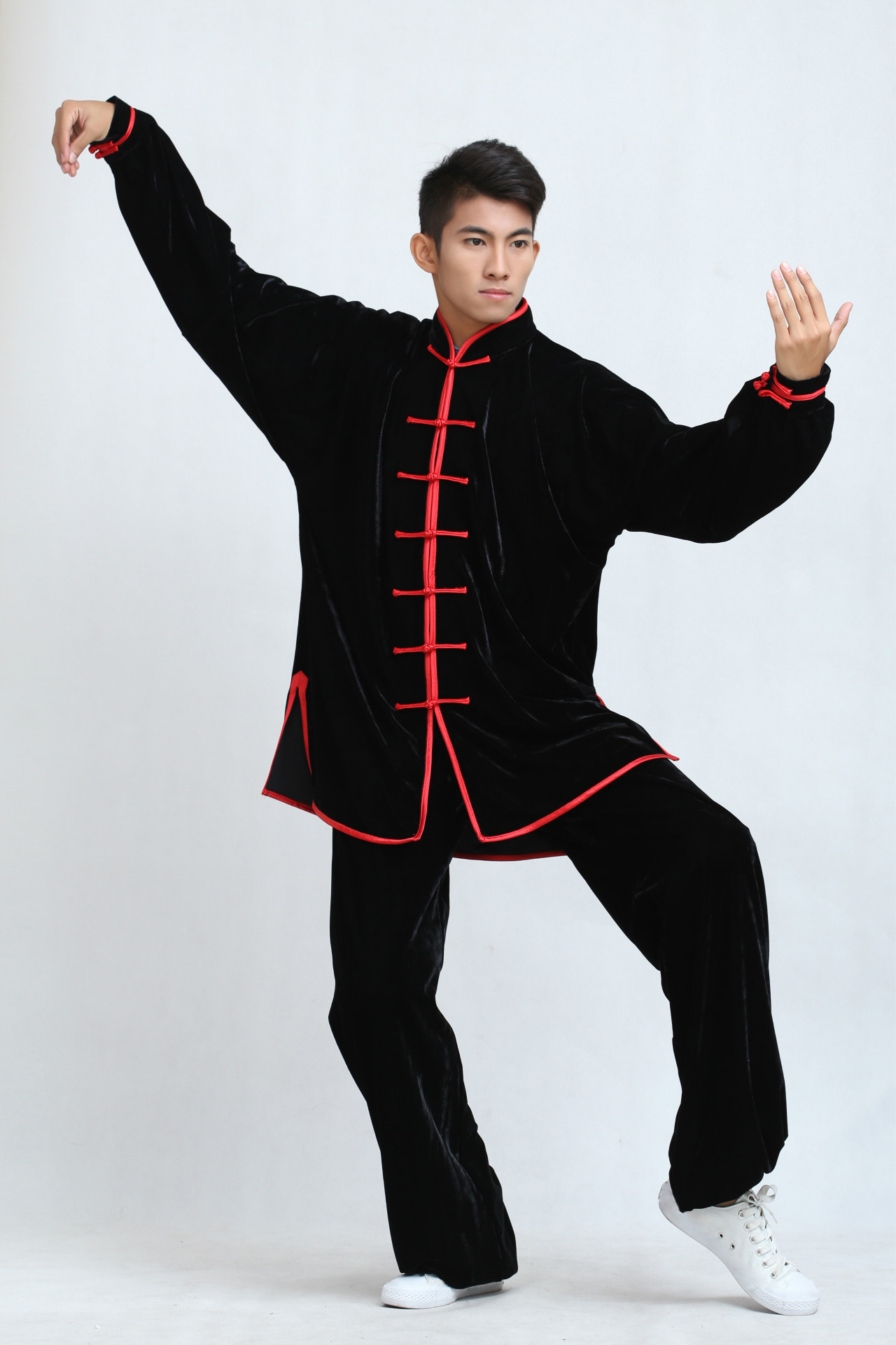 太极服金丝绒加厚秋冬武术服晨练不倒绒练功服男女太极拳服装批发