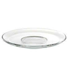 玻璃碟透明创意盘子小把杯配件咖啡用具冰激凌碟果盘高硼硅玻璃盘