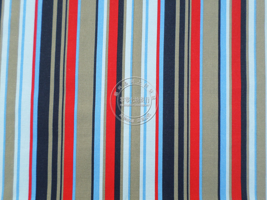 彩色条纹帆布 全棉直条纹印花布料 加厚窗帘沙发布料 手工.