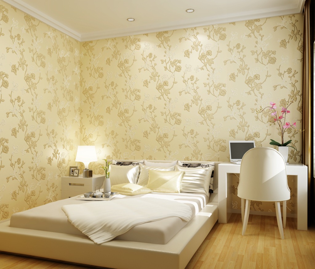 3D Non-Woven Embossed Flower Wallpaper Pastoral Pink Flower Wedding Room and Bedroom Living Room Home Decoration Wallpaper