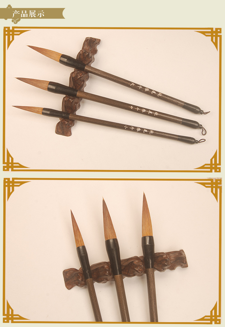 厂家热销 进贤县文港镇骏马牌毛笔 纯尾狼斗大中小传统毛笔