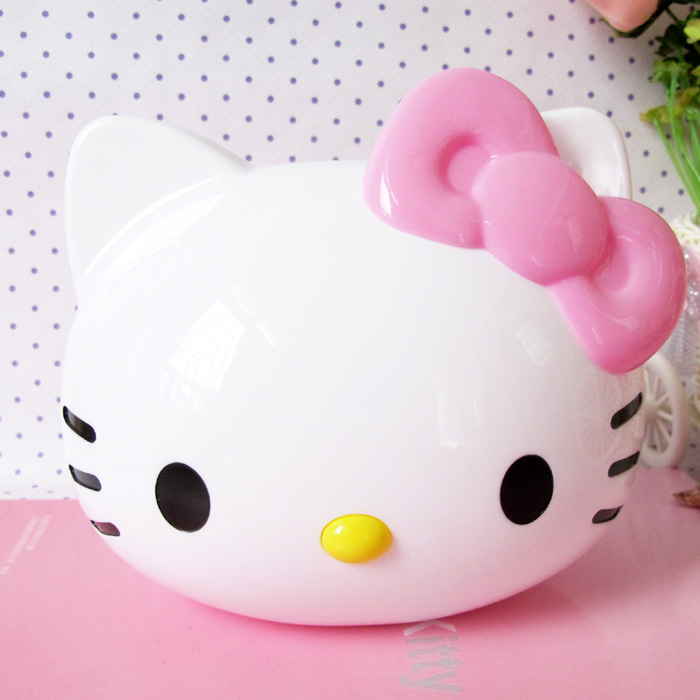 混批hello kitty猫头储钱罐 凯蒂猫硬币钱罐 kt猫头型储蓄零钱罐