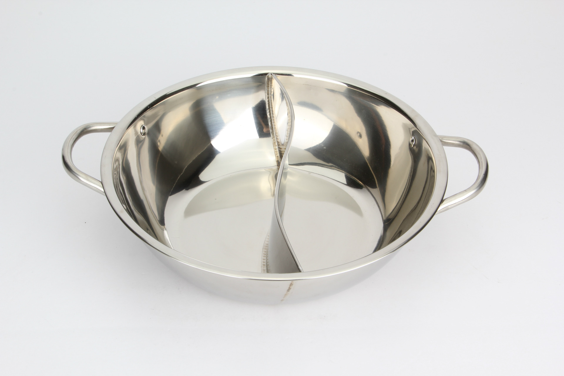 免费激光不锈钢多用太阳盆无磁深浅清汤子母鸳鸯火锅 加厚加深火