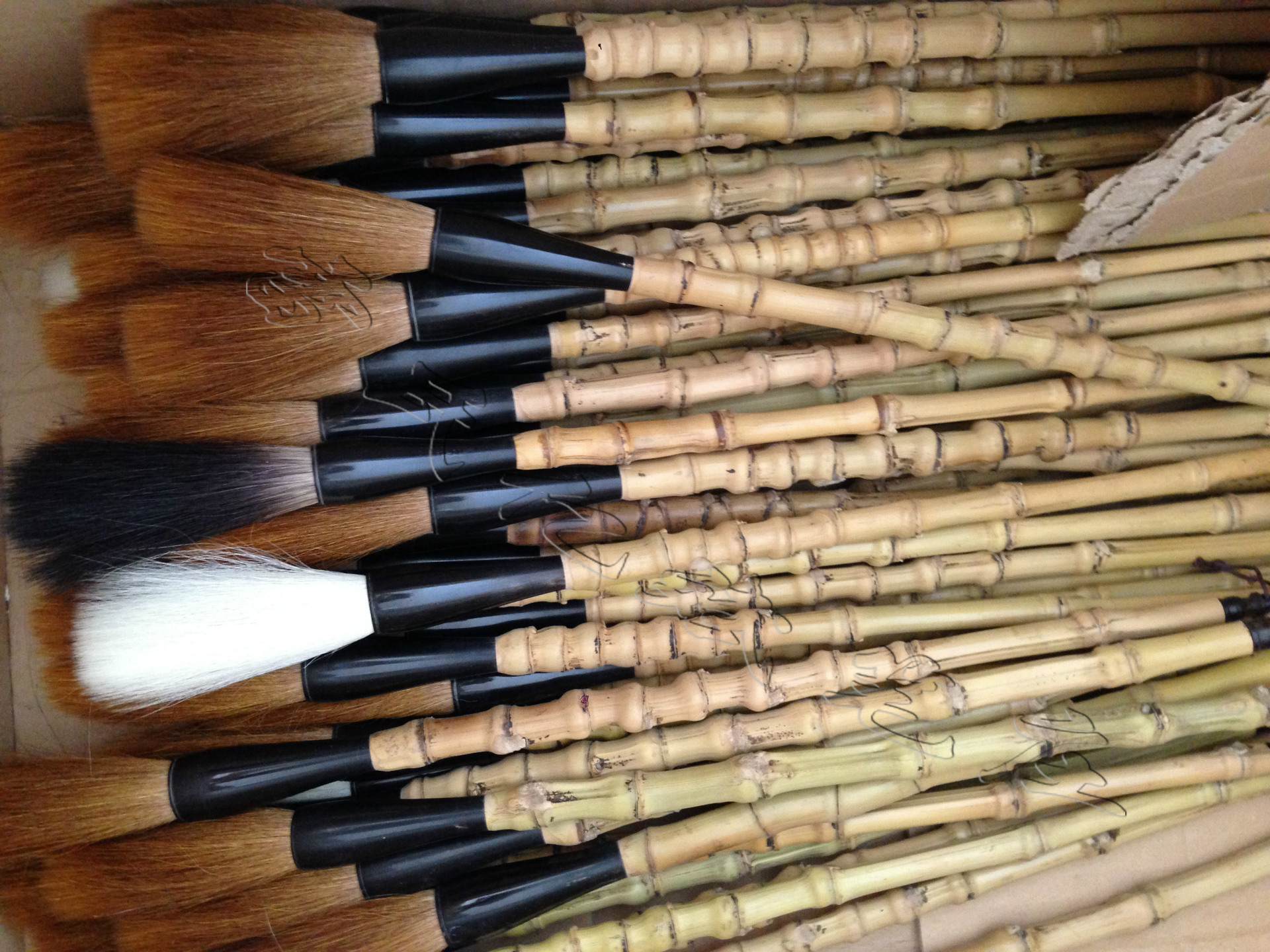 【厂家直销】牛角罗汉竹熊毫羊毫狼毫毛笔 古玩学生毛笔练习用品