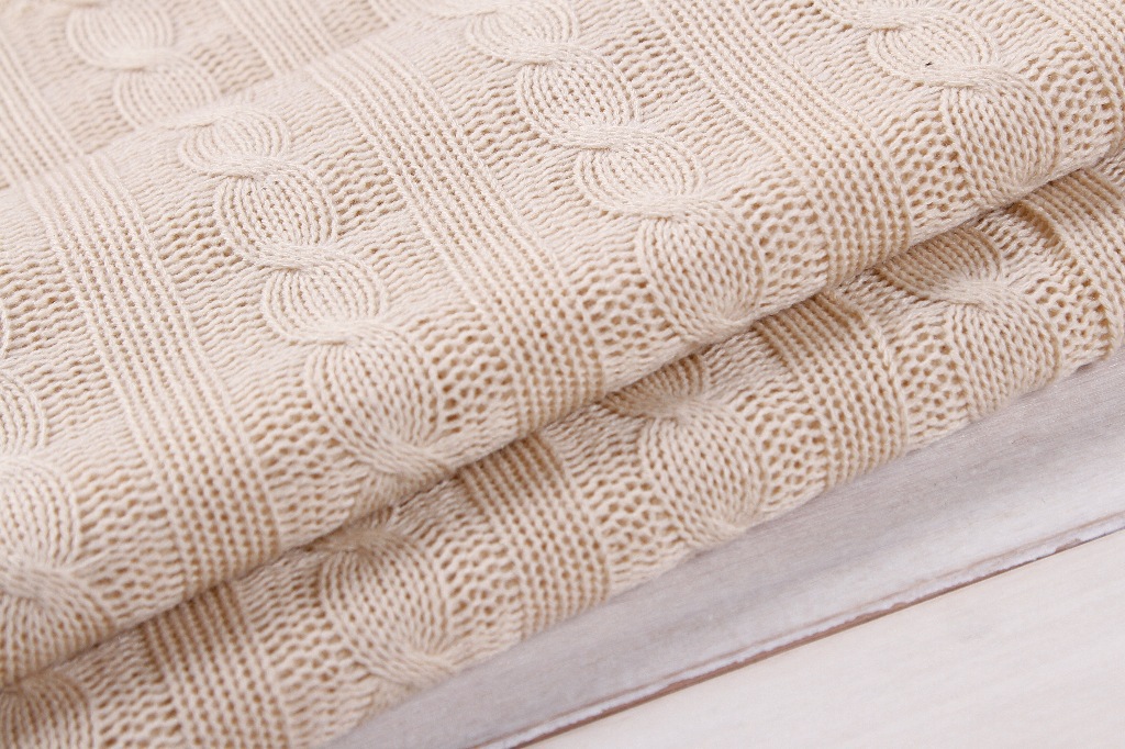 粗针麻花毛线布毛线针织面料