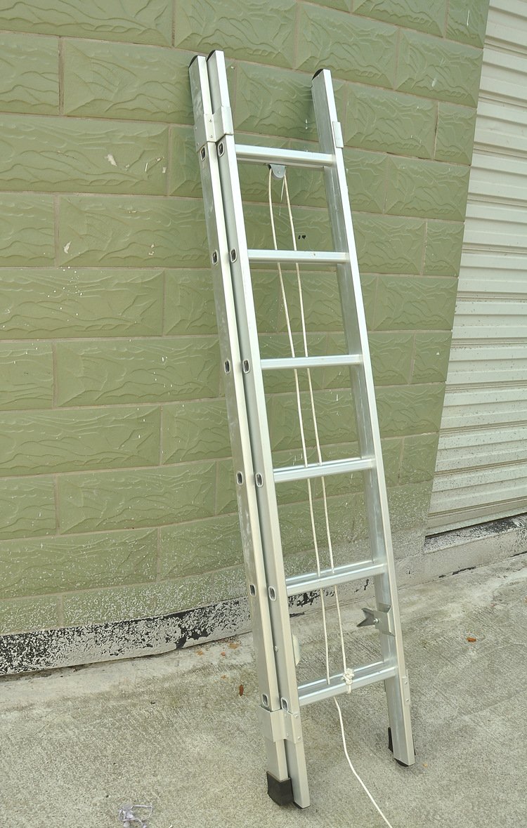 带绳托梯伸缩梯 多功能折叠梯子 加厚铝合金梯子 工程梯