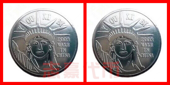 订做游戏机代币 不锈钢币 游戏币 定做代币 token 自由女神